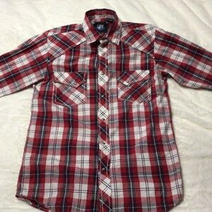 RU Men's Red Plaid Shirt